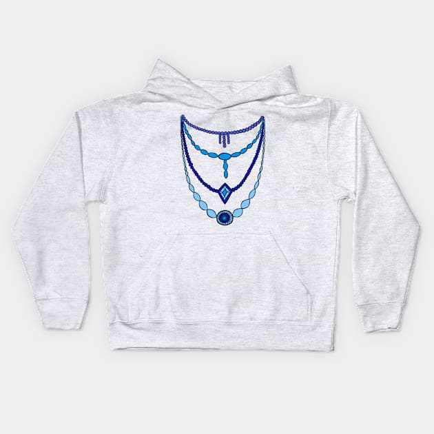 Blue Necklace by Syymbols Kids Hoodie by Syymbols